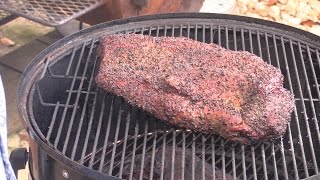 HowTo Smoke Texas Brisket on Weber Smokey Mountain [upl. by Ttekcirc590]