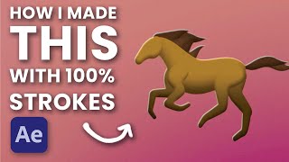 Horse Animation with Strokes Only  After Effects Tutorial [upl. by Nairolf]