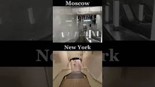 New York subway entrance VS Moscow subway entrance… [upl. by Yedoc]