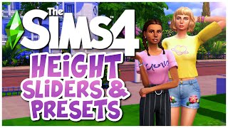 HEIGHT SLIDERS amp PRESETS  Mod Overview  The Sims 4 [upl. by Aicenaj268]