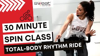 Free 30 Minute Spin® Class  TotalBody Rhythm Ride Indoor Cycling Workout With Miriam [upl. by Steward]