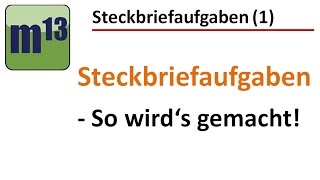 Steckbriefaufgaben 1 allgemeine Lösungsstrategie [upl. by Amoihc]