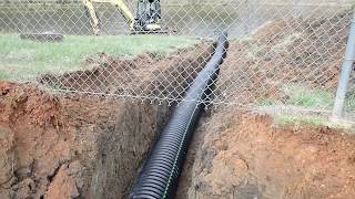 Installing And Backfilling Drain Pipe [upl. by Carney130]