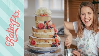 3Tier Homemade Naked Wedding Cake Recipe with Cath Kidston  Katie Pix [upl. by Di]