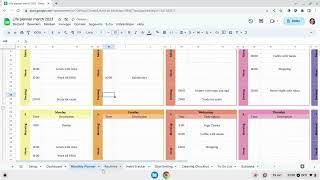 Instructions LifePlanner Google Sheets [upl. by Bliss903]