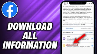 How To Download All Facebook Information 2024  Quick Help [upl. by Hendrik403]