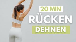 20 MIN RÜCKEN DEHNEN Workout  Übungen um oberen und unteren Rücken zu dehnen  Tina Halder [upl. by Seuqramed]