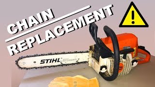 CHAIN REPLACEMENT on a Stihl chainsaw MS 250  How to [upl. by Ursal]