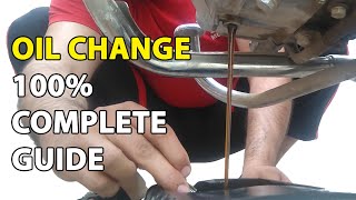 How To Change Engine Oil Full Complete Guide For Motorcycle [upl. by Anilat57]