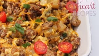 Breakfast Sausage Potato and Egg Scramble  I Heart Recipes [upl. by Nemraciram637]