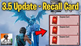 35 Update Recall Card Location  Pubg 35 Update Recall Card  Pubg New Event Recall Card System [upl. by Karyn]