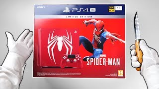 PS4 Pro quotSPIDERMANquot Limited Edition Console Unboxing Marvels SpiderMan Amazing Red Playstation 4 [upl. by Aznola737]