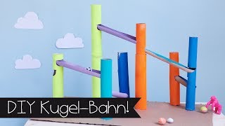 DIY  KUGELBAHN  MURMELBAHN  MURMELN I Basteln [upl. by Dnana]