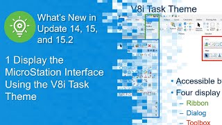 1 Display the MicroStation Interface using the V8i Task Theme [upl. by Hatch]