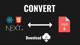 How To Convert HTML to PDF in React and Nextjs Easy Download Tutorial [upl. by Eirahcaz]