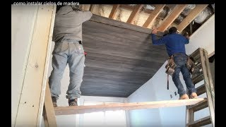 como instalar cielo de madera fácil y rápido [upl. by Herta575]