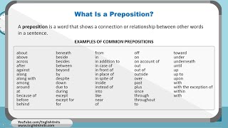 What Is a Preposition  Worksheet [upl. by Retlaw]