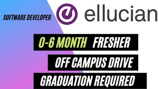 Ellucian off campus drive for Software Developer [upl. by Geraldina]