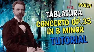 Oskar Rieding concerto op35 in B minor on VIOLIN TUTORIAL very EASY with TABS Sheet Violín [upl. by Dnalevelc]