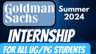 Goldman Sachs New Internship For UGPG Students Stipend 1 Lakh  Off Campus Hiring 20242025 [upl. by Yuu]