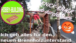 DIY Einfacher Brennholzunterstand mit Rhombusleisten [upl. by Christye]