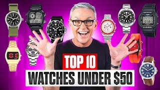 Top 10 Best Watches Under 50  2025 Edition [upl. by Nirual]