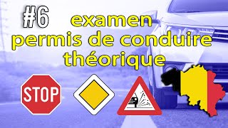 2023 examen théorique permis de conduire Belgique ✅ 50 Questions examen code de la route test BE 6 [upl. by Vinna]