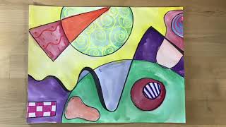 Kids Art Lesson  Wassily Kandinsky Abstract Art [upl. by Navi]