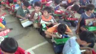 Operation Christmas Child  Distributing shoeboxes in Cambodia [upl. by Schuh]