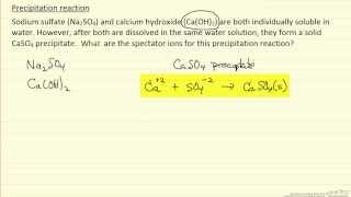 Precipitation Reaction Spectator Ions Example [upl. by Ettennig]