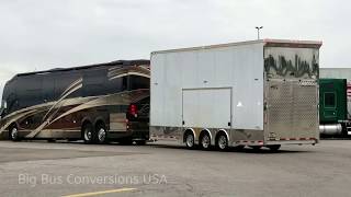 Prevost H345 VIP Pulling A Stacker Trailer Video 2 [upl. by Azpurua]