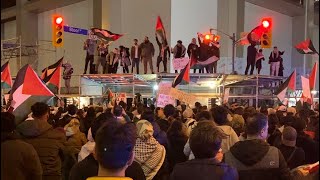 PALESTINE RALLY IN TO Rally follows bombing of hospital in Gaza [upl. by Alam374]