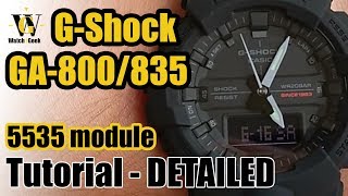 GShock GA800835  module 5535  tutorial on how to setup and use all the functions [upl. by Jaquelin]