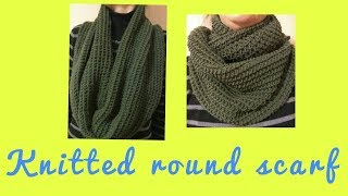 Pleteni okrugli šal  tuniski bod KNITTED ROUND SCARF [upl. by Vento933]