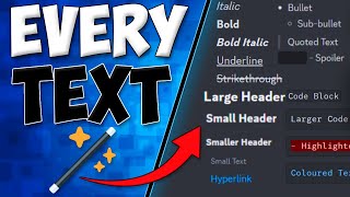 EVERY Text Trick On DISCORD In 2024  Markdown 101 [upl. by Binnings]