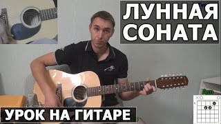 Лунная соната moonlignt sonata простая красивая мелодия на гитаре [upl. by Aelrac]