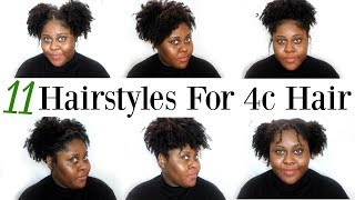 11 HAIRSTYLES FOR SHORT 4B HAIR No Braids [upl. by Yeh]