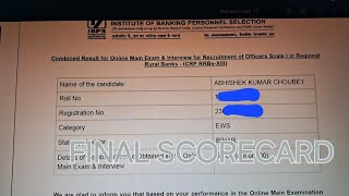 My Final Scorecard of IBPS RRB PO and RRB CLERK cleared 🥰🥰 Happiest Day of a candidates life [upl. by Eserehc]