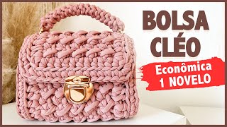 Bolsa de Crochê Fio de Malha  Fácil e Econômica 1 Novelo  Ponto Fantasia  Bolsa Cléo Dazz Crochê [upl. by Ramhaj]