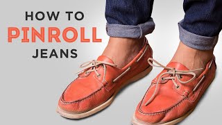 How To Pinroll Jeans In 3 Easy amp Quick Steps  Works for Chinos Khakis Pants [upl. by Yhtac]