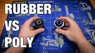 SuperPro Poly Bushings vs Rubber Bushings Which bushing is best for your suspension [upl. by Elvia]