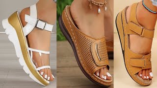 2024 LATEST GENUINE LEATHER STYLISH COMFY SANDALS DESIGNS FOR WOMEN LATEST GORGEOUS FOOTWEAR DESIGNS [upl. by Eenahc578]