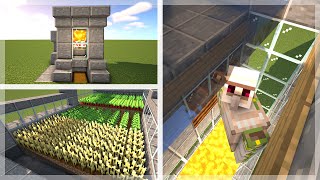 Minecraft 5 Farms You NEED To Make Survival Life EASY  Simple Survival Farms [upl. by Ylimme145]