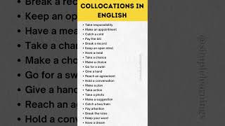 Common Collocations In English Grammar  Learn Collocations In English  Collocations IELTS [upl. by Eerized]