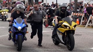 Bikers VS Police  Daytona Bike Week [upl. by Nylatsyrk]