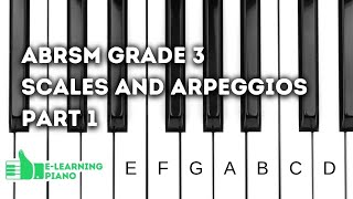 2021 ABRSM Grade 3 Scales and Arpeggios Part 1 of 3 Piano Tutorial [upl. by Olracnaig]