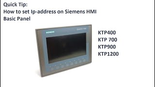 Change IPaddress and subnet on a Siemens HMI Basic screen KTP700 [upl. by Otter930]