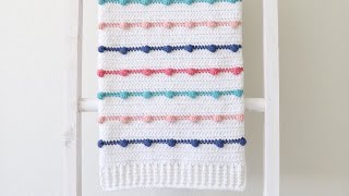 Crochet Bobble Lines Baby Blanket [upl. by Auqenehs]