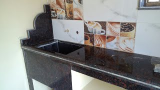 Granite marble kitchen platform and Tiles [upl. by Yrallam]