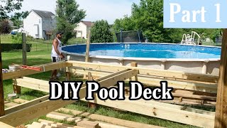 How To Build A Deck Around A Pool  Part 1 [upl. by Thissa]